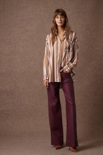 'MARCIA' OVERSIZED ΡΙΓΕ ΠΟΥΚΑΜΙΣΟ (BROWN STRIPED) - Image 5