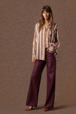 'MARCIA' OVERSIZED ΡΙΓΕ ΠΟΥΚΑΜΙΣΟ (BROWN STRIPED) - Image 2