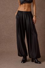 'SABRINA' SATIN PANTS (BLACK) - Image 2
