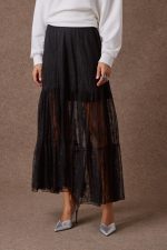 'VIVIAN' ΜΑΞΙ ΔΑΝΤΕΛΕΝΙΑ ΦΟΥΣΤΑ (BLACK) - Image 3