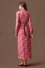 'LINDA' MAXI SHIRT DRESS (IVORY/RED PRINT) - Image 4