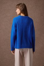 'MARITINA' OVERSIZED ΠΛΕΚΤΗ ΜΠΛΟΥΖΑ (BLUE) - Image 3