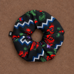 SCRUNCHIES (BLACK/ROSES)