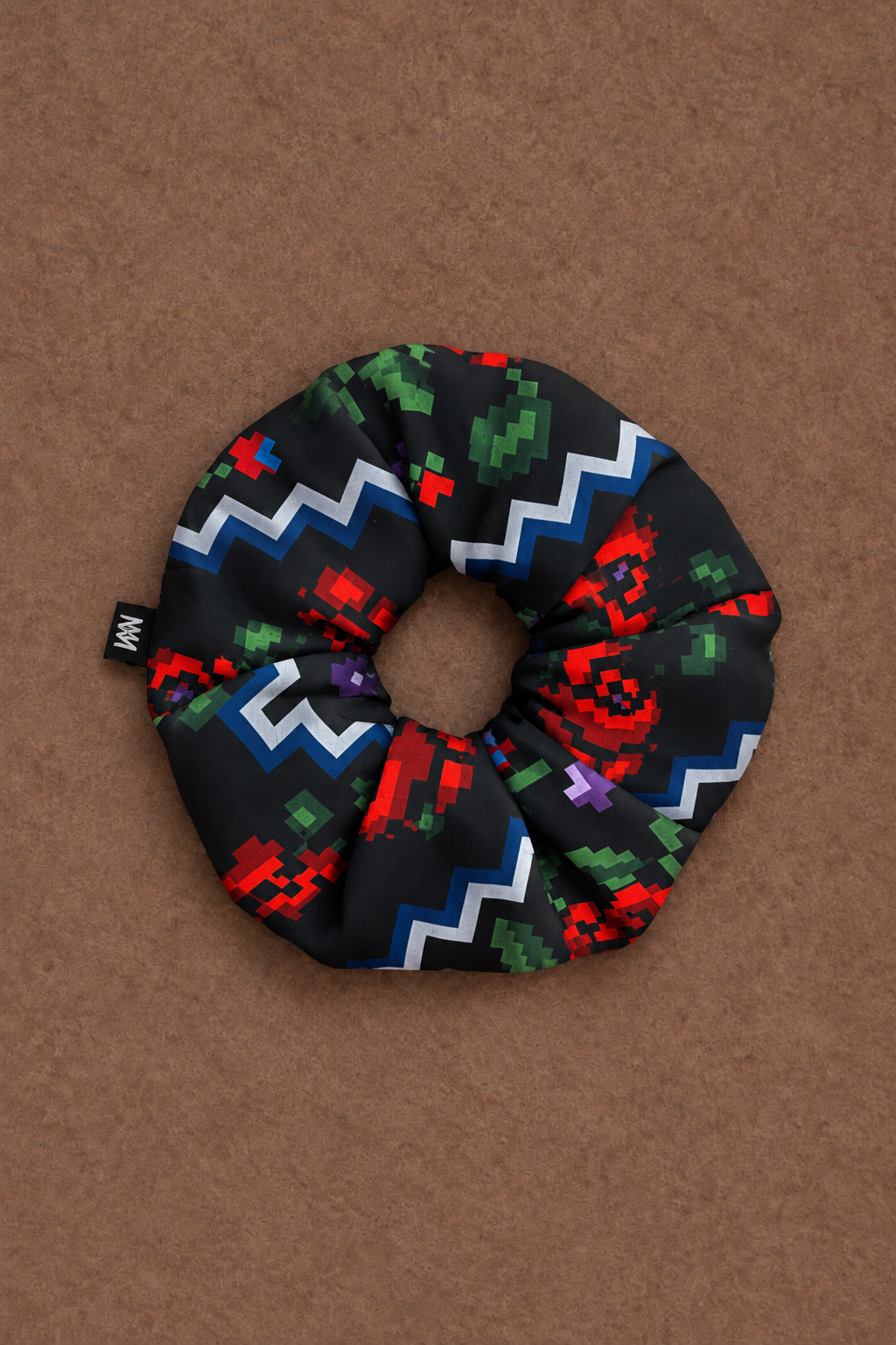 0BAC21F9-2A5E-4C5C-89B3-10004DB1BDFF SCRUNCHIES (BLACK/ROSES) - Image 1
