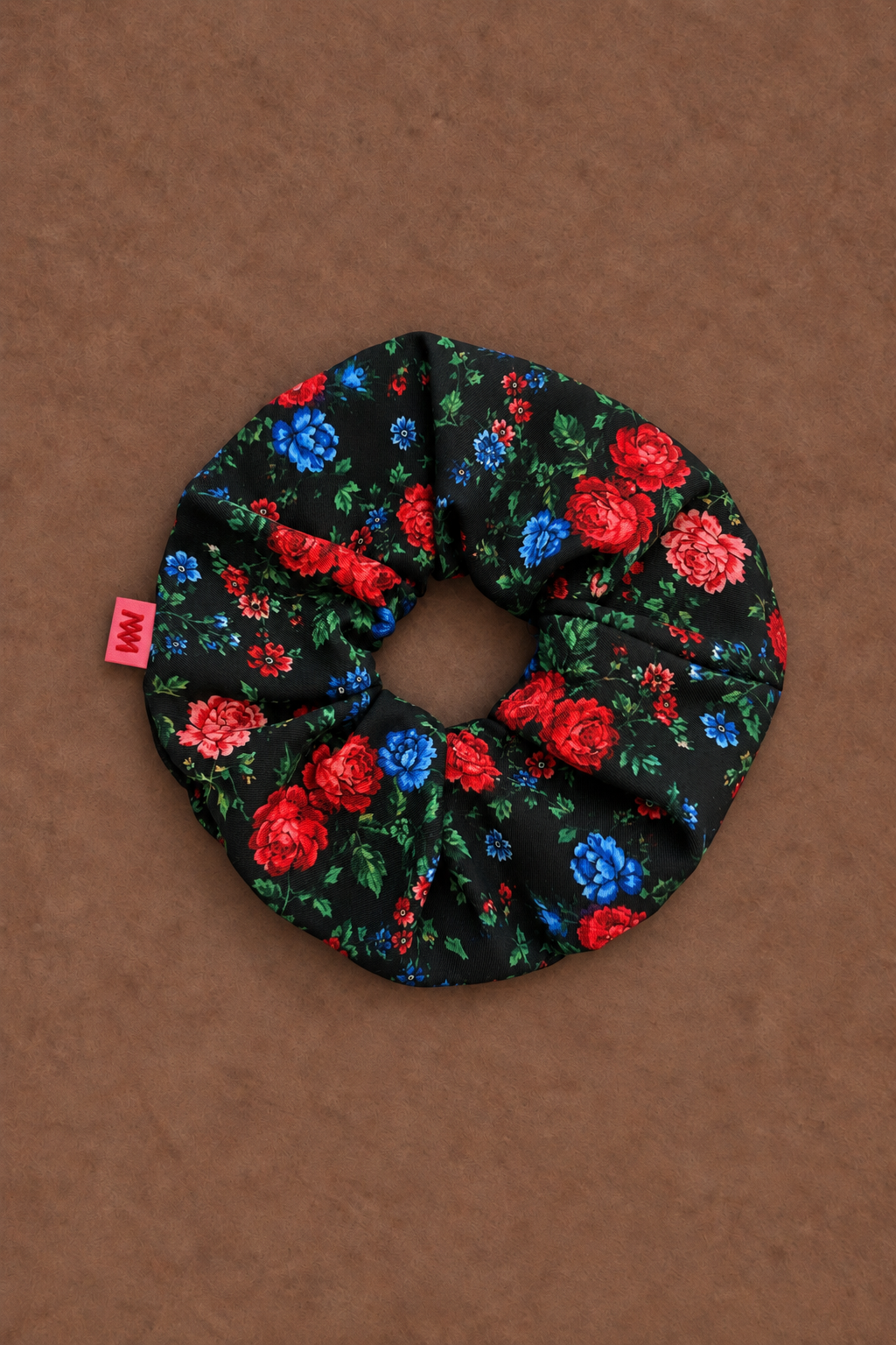 8EA7E69C-D73E-4003-81A9-5011E2E3DC3A SCRUNCHIES (BLACK/FLORAL) - Image 1
