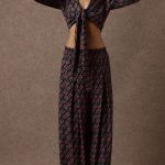 'SANNA' POMEGRANATE PRINT TROUSERS