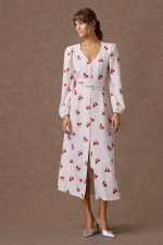 'KLELIA' SHIRT DRESS WITH POMEGRANATE PRINT (VANILLA) - Image 2