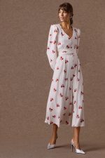 'KLELIA' SHIRT DRESS WITH POMEGRANATE PRINT (VANILLA) - Image 3
