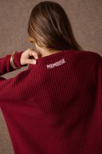 'KAIA' KNITTED BLOUSE (BURGUNDY)