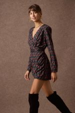 'AGAPI' MINI DRESS (BLACK/POMEGRANATE) - Image 3