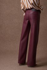 'DIONE' ΠΑΝΤΕΛΟΝΙ ΜΕ ΥΦΗ LEATHER-LOOK (BURGUNDY) - Image 3