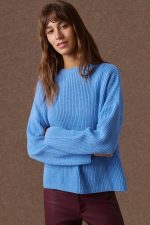 'KAIA' KNITTED T-SHIRT (BABY BLUE) - Image 3