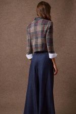 'ALEXIA' ΚΟΝΤΟ ΚΑΡΟ ΣΑΚΑΚΙ (GRAY PLAID) - Image 6