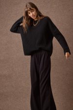 'KAIA' KNITTED T-SHIRT (BLACK) - Image 3