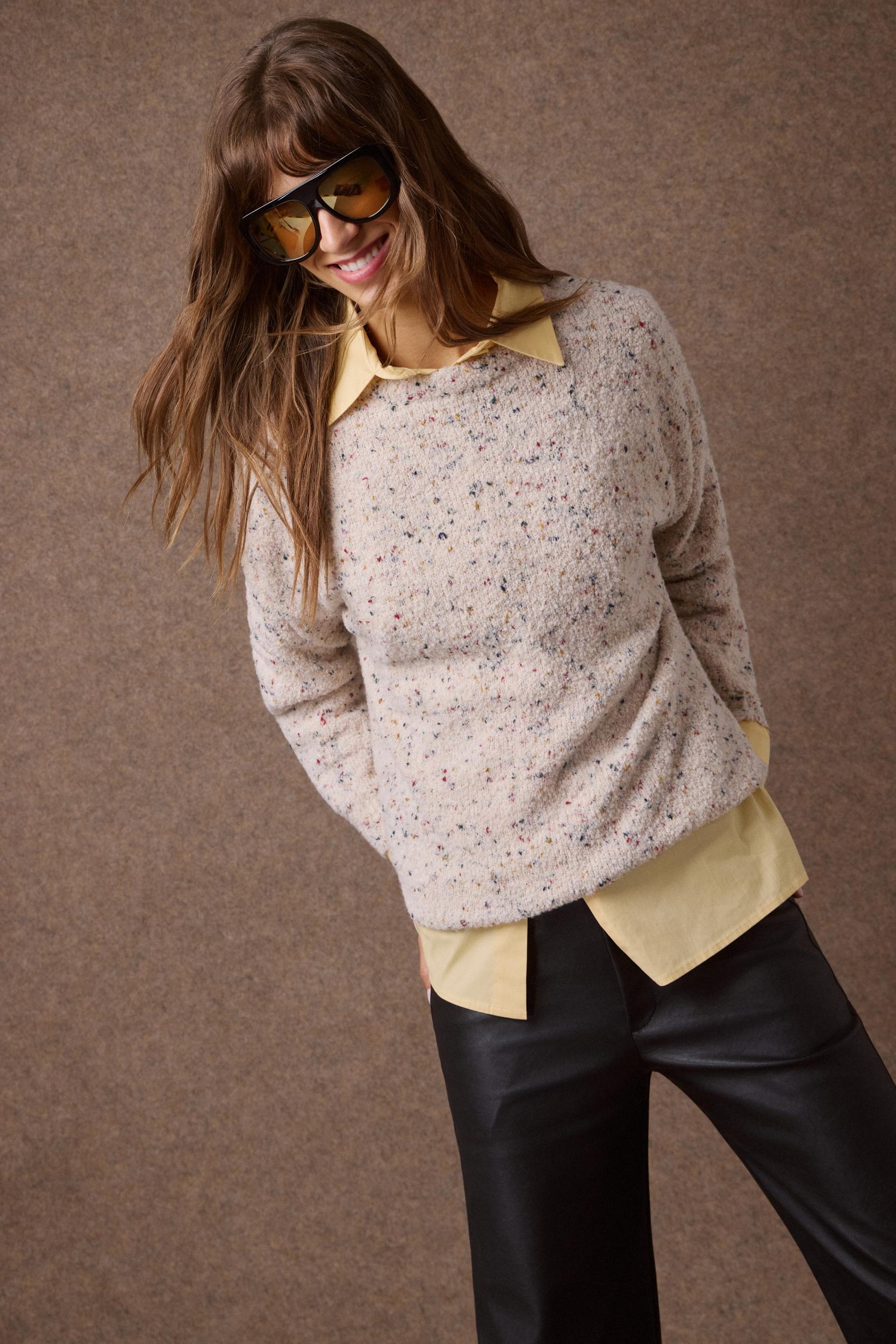 mamoush-30-08-2170 'MARITINA' OVERSIZED KNITTED BLOUSE (VANILLA) - Image 1