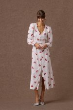 'KLELIA' SHIRT DRESS WITH POMEGRANATE PRINT (VANILLA) - Image 4