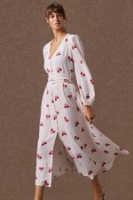 'KLELIA' SHIRT DRESS WITH POMEGRANATE PRINT (VANILLA)