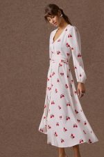 'KLELIA' SHIRT DRESS WITH POMEGRANATE PRINT (VANILLA) - Image 5