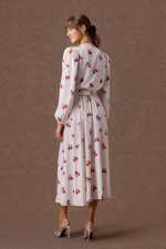 'KLELIA' SHIRT DRESS WITH POMEGRANATE PRINT (VANILLA) - Image 6