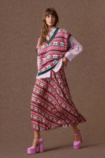 'ERICA' PLEATED SKIRT (VINTAGE ROSE)
