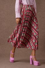 'ERICA' PLEATED SKIRT (VINTAGE ROSE) - Image 2